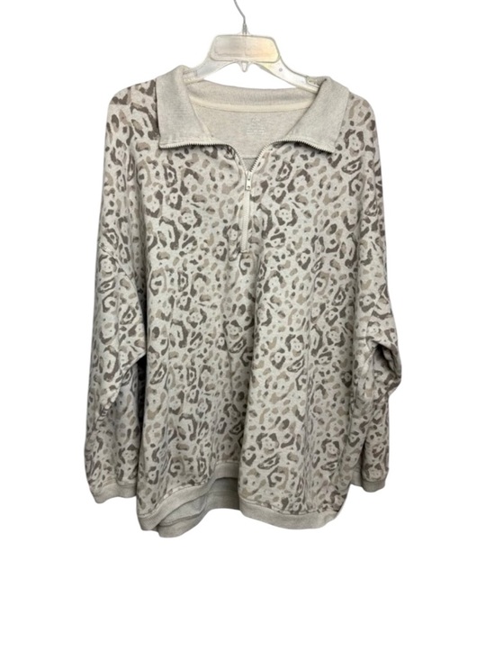 aerie Tops - Aerie leopard print sweater pullover quarter zip lounge active XL mobwife